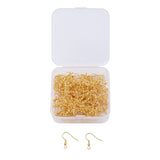 Iron Earring Hooks, Ear Wire, with Horizontal Loop, for Dangle Earring Making, Golden, 18x0.8mm, 20 Gauge, Hole: 2mm, 200pcs/box