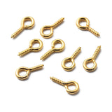 Iron Screw Eye Pin Peg Bails, For Half Drilled Beads, Golden, 10x5x1.2mm, Hole: 2.8mm, 300pcs/box