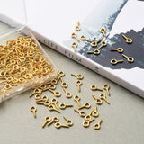 Iron Screw Eye Pin Peg Bails, For Half Drilled Beads, Golden, 10x5x1.2mm, Hole: 2.8mm, 300pcs/box