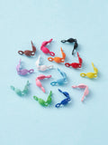 100Pcs Spray Painted Iron Bead Tips, Calotte Ends, Clamshell Knot Cover, Mixed Color, 4x8x1.5mm, Hole: 1.2mm