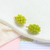 Opaque Resin Pendants, Imitation Fruit, Grape Charms, Yellow Green, 18x10mm, 10pc/Set