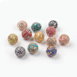 Handmade Indonesia Beads, with Metal Findings, Round, Mixed Color, 19.5x19mm, Hole: 1mm, 5pc/Set