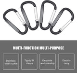 Aluminium Alloy Rock Climbing Carabiners, Key Clasps, for Camping Hiking Fishing Traveling Backpack Bottle, Black, 73x38x7mm, Inner Diameter: 25x62mm