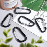 Aluminium Alloy Rock Climbing Carabiners, Key Clasps, for Camping Hiking Fishing Traveling Backpack Bottle, Black, 73x38x7mm, Inner Diameter: 25x62mm