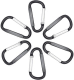 Aluminium Alloy Rock Climbing Carabiners, Key Clasps, for Camping Hiking Fishing Traveling Backpack Bottle, Black, 73x38x7mm, Inner Diameter: 25x62mm