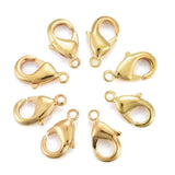 Brass Lobster Claw Clasps, Parrot Trigger Clasps, Cadmium Free & Nickel Free & Lead Free, Golden, 10x5x3mm, Hole: 1mm, 200pc/Set