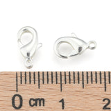 Brass Lobster Claw Clasps, Parrot Trigger Clasps, Cadmium Free & Nickel Free & Lead Free, Silver, 10x5x3mm, Hole: 1mm, 200pc/Set