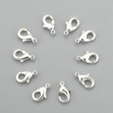 Brass Lobster Claw Clasps, Parrot Trigger Clasps, Cadmium Free & Nickel Free & Lead Free, Silver, 10x5x3mm, Hole: 1mm, 200pc/Set