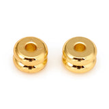 Long-Lasting Plated Brass Spacer Beads, Grooved Beads, Column, Real 18k Gold Plated, 6x3mm, Hole: 1.8mm, 200pc/Set