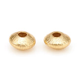 Brass Spacer Beads, Long-Lasting Plated, Textured, Flat Round, Golden, 5x2.5mm, Hole: 1.4mm, 100pc/Set