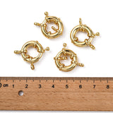 Rack Plating Brass Spring Ring Clasps, Real 18K Gold Plated, 17x6mm, Hole: 3mm, 10pc/Set