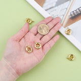 Rack Plating Brass Spring Clasps, Real 18K Gold Plated, 15x5mm, Hole: 2mm, 10pc/Set