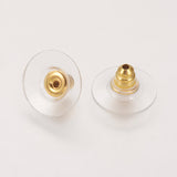 Brass Bullet Clutch Bullet Clutch Earring Backs with Pad, for Stablizing Heavy Post Earrings, with Plastic Pads, Ear Nuts, Golden, 11x11x7mm, Hole: 1mm, 500Pair/Set