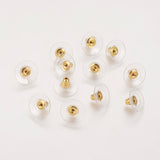 Brass Bullet Clutch Bullet Clutch Earring Backs with Pad, for Stablizing Heavy Post Earrings, with Plastic Pads, Ear Nuts, Golden, 11x11x7mm, Hole: 1mm, 500Pair/Set