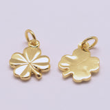 Brass Charms, Cadmium Free & Nickel Free & Lead Free, Clover, Real 18K Gold Plated, 11x8x1mm, Hole: 2.5mm, 10pc/Set