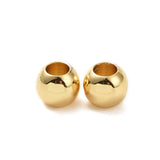 Brass Beads, Lead Free & Nickel Free & Cadmium Free, Solid Round, Real 18K Gold Plated, 6mm, Hole: 3mm, 50pc/Set