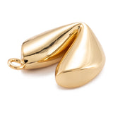 Brass Pendants, Long-Lasting Plated, Fortune Cookie Charms, Real 18K Gold Plated, 17x15x5.5mm, Hole: 1.6mm, 10pc/Set