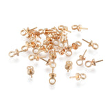 Brass Peg Bails Pendants, For Half Drilled, Light Gold, 6.3x3mm, Hole: 1.2mm, Pin: 0.55mm, 100pc/Set