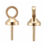 Brass Peg Bails Pendants, For Half Drilled, Light Gold, 6.3x3mm, Hole: 1.2mm, Pin: 0.55mm, 100pc/Set