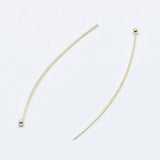 Brass Ball Head Pins, Long-Lasting Plated, Nickel Free, Real 18K Gold Plated, 35x0.6mm, 22 Gauge, Head: 1.8mm, 180pcs/bag