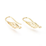 Brass Earring Hooks, Ear Wire, with Horizontal Loop, Teardrop, Golden, 25x6mm, Hole: 2mm, 18 Gauge, Pin: 1mm, 20Pair/Set