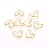 Brass Linking Rings, Long-Lasting Plated, Heart, Real 18K Gold Plated, 11.5x13x1mm, Inner Diameter: 4x11mm, 50pc/Set