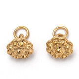 Brass Charms, Long-Lasting Plated, Matte Style, Lotus Pod, Real 18K Gold Plated, 6.5x7mm, Hole: 1.4mm, 50pc/Set