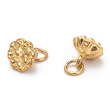 Brass Charms, Long-Lasting Plated, Matte Style, Lotus Pod, Real 18K Gold Plated, 6.5x7mm, Hole: 1.4mm, 50pc/Set