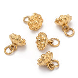 Brass Charms, Long-Lasting Plated, Matte Style, Lotus Pod, Real 18K Gold Plated, 6.5x7mm, Hole: 1.4mm, 50pc/Set