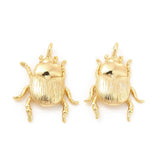 Brass Pendants, Insect Charm, Real 18K Gold Plated, 17x13.5x3mm, Hole: 1.6mm, 20pc/Set