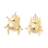 Brass Pendants, Insect Charm, Real 18K Gold Plated, 17x13.5x3mm, Hole: 1.6mm, 20pc/Set