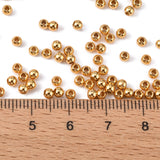 Rack Plating and PVD Vacuum Plating Brass Round Spacer Beads, Metal Findings for Jewelry Making Supplies, Cadmium Free & Lead Free, Real 18k Gold Plated, 3mm, Hole: 1mm, 500pcs/Set