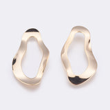 Brass Linking Rings, Long-Lasting Plated, Nickel Free, Real 18K Gold Plated, 40.5x21x1mm, Hole: 11x29.5mm, 4pcs/Set