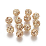 Brass Beads, Round, Real 18K Gold Plated, 10.5x10.5mm, Hole: 1.2mm, 4pc/Set