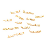 Brass Pendants, with Jump Rings, Long-Lasting Plated, Constellation/Zodiac Sign, Golden, 12 Constellations, 4x12~31x1.5mm, Hole: 3mm, 12pc/Set