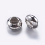 Brass Beads, Rondelle, Platinum, 6x3mm, Hole: 3mm, 50pc/Set