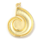 Brass Pendants, with Jump Ring, Long-Lasting Plated, Lead Free & Cadmium Free, Conch Charm, Real 18K Gold Plated, 33.5x25x4mm, Hole: 3mm, 10pc/Set