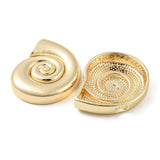 Rack Plating Brass Pendants, Spiral Shell Shape, Real 18K Gold Plated, 25x21x6mm, Hole: 3mm, 10pc/Set