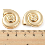 Rack Plating Brass Pendants, Spiral Shell Shape, Real 18K Gold Plated, 25x21x6mm, Hole: 3mm, 10pc/Set