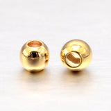 Real Gold Plated Brass Round Spacer Beads, Lead Free & Cadmium Free & Nickel Free, Real 18K Gold Plated, 2.5mm, Hole: 0.5mm, about 2000pcs/50g