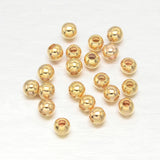 Real Gold Plated Brass Round Spacer Beads, Lead Free & Cadmium Free & Nickel Free, Real 18K Gold Plated, 2mm, Hole: 1mm, about 3660pcs/50g