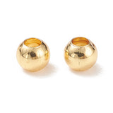 Rack Plating Brass Spacer Beads, Long-Lasting Plated, Round, Real 18k Gold Plated, 3x2.7mm, Hole: 1.2mm, 50pcs/Set