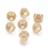 Brass Ear Nuts, Butterfly Earring Backs for Post Earrings, Flower, Real 14K Gold Plated, 9x4.5mm, Hole: 0.8mm, 300pc/Set