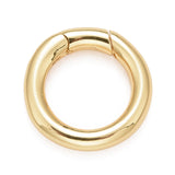 Rack Plating Brass Spring Gate Rings, Cadmium Free & Nickel Free & Lead Free, Long-Lasting Plated, Round Ring, Real 18K Gold Plated, 14.5x2.5mm, 10pc/Set