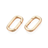 Brass Spring Gate Rings, Cadmium Free & Nickel Free & Lead Free, Oval, Real 18K Gold Plated, 18x10x2.5mm, 10pc/Set