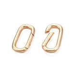 Brass Spring Gate Rings, Cadmium Free & Nickel Free & Lead Free, Oval, Real 18K Gold Plated, 18x10x2.5mm, 10pc/Set