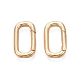 Brass Spring Gate Rings, Cadmium Free & Nickel Free & Lead Free, Oval, Real 18K Gold Plated, 18x10x2.5mm, 10pc/Set