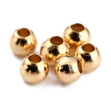 Brass Spacer Beads, Long-Lasting Plated, Round, Real 24K Gold Plated, 2.3x2mm, Hole: 1mm, 200pc/Set