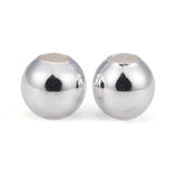 Brass Spacer Beads, Long-Lasting Plated, Round, 925 Sterling Silver Plated, 2.3x2mm, Hole: 1mm, 200pc/Set