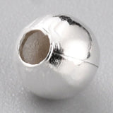 Brass Spacer Beads, Long-Lasting Plated, Round, 925 Sterling Silver Plated, 3.5mm, Hole: 1.4mm, 200pc/Set